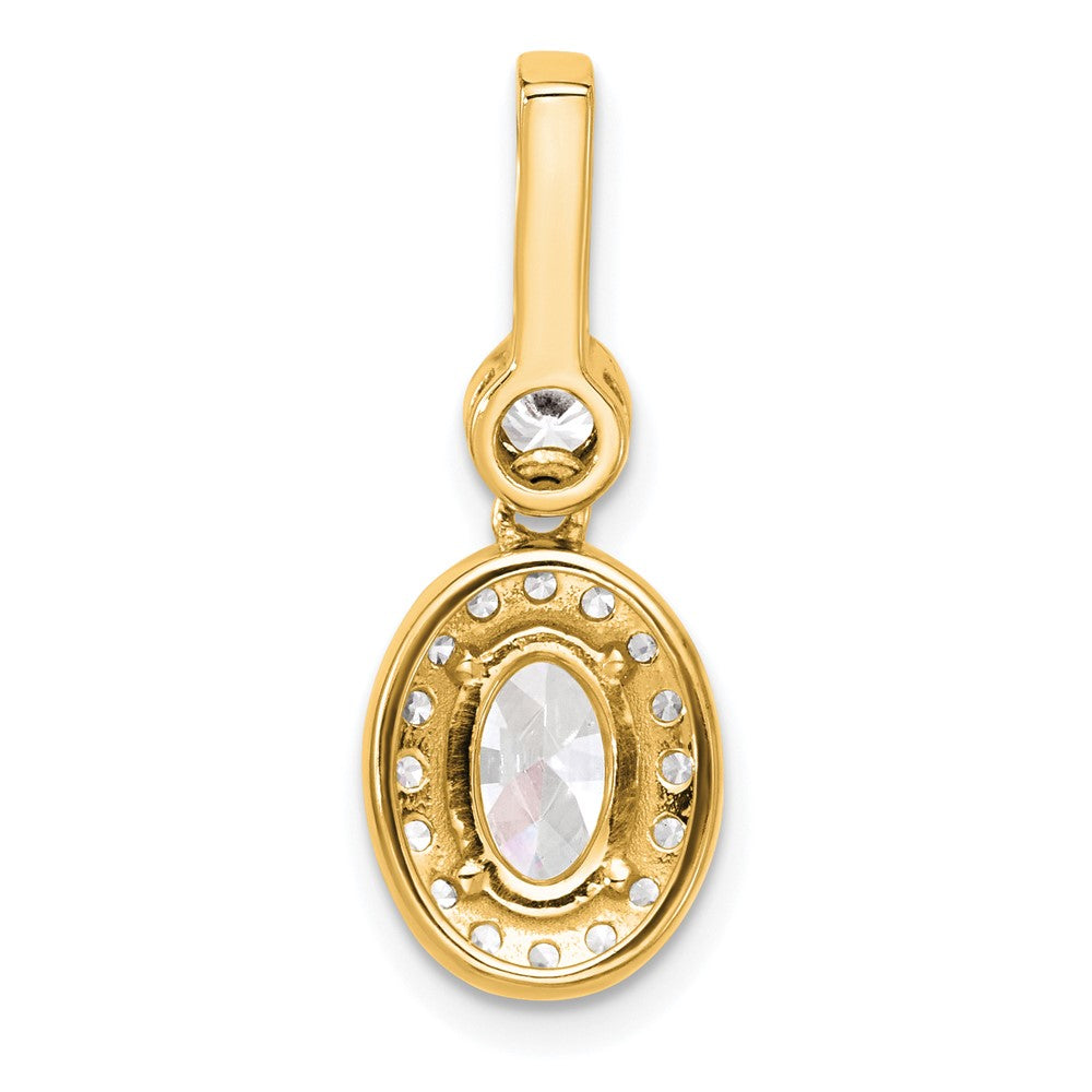 14k 2ct Certified Lab Grown Diamond VS/SI+ G+ Oval Complete Halo Pendant