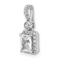 14kw 1ct Certified Lab Grown Diamond VS/SI+ G+ Radiant Comp Halo Pendant