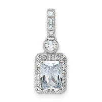 14kw 1ct Lab Grown Diamond VS/SI+ G+ Radiant Comp Halo Pendant