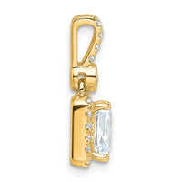 14k 1ct Lab Grown Diamond VS/SI+ G+ Radiant Comp Halo Pendant