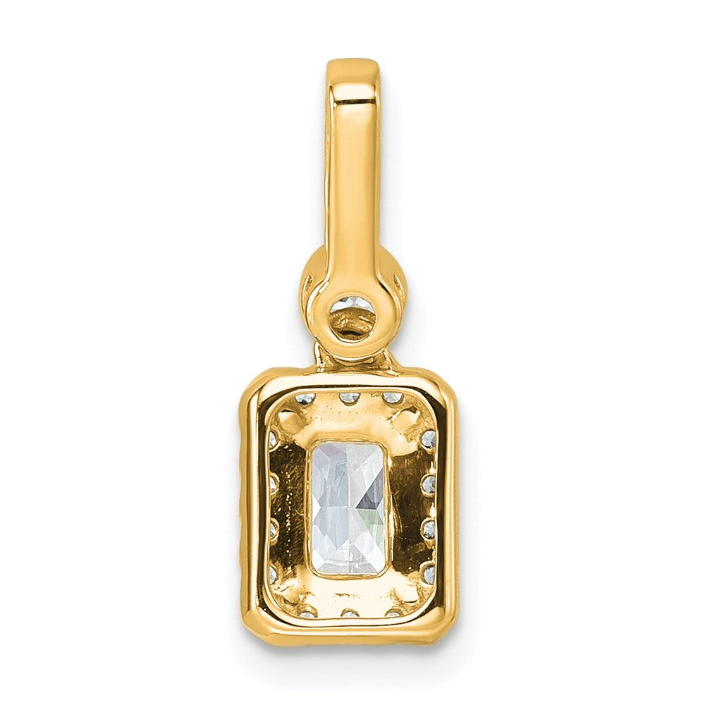14k 1ct Lab Grown Diamond VS/SI+ G+ Radiant Comp Halo Pendant