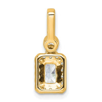 14k 1ct Lab Grown Diamond VS/SI+ G+ Radiant Comp Halo Pendant