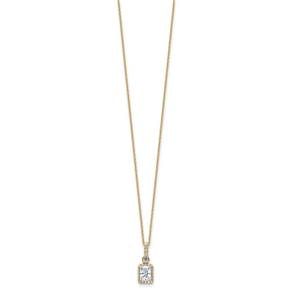 14k 1ct Cert Lab Grown Diamond VS/SI+ G+ Radiant Comp 18in Halo Necklace
