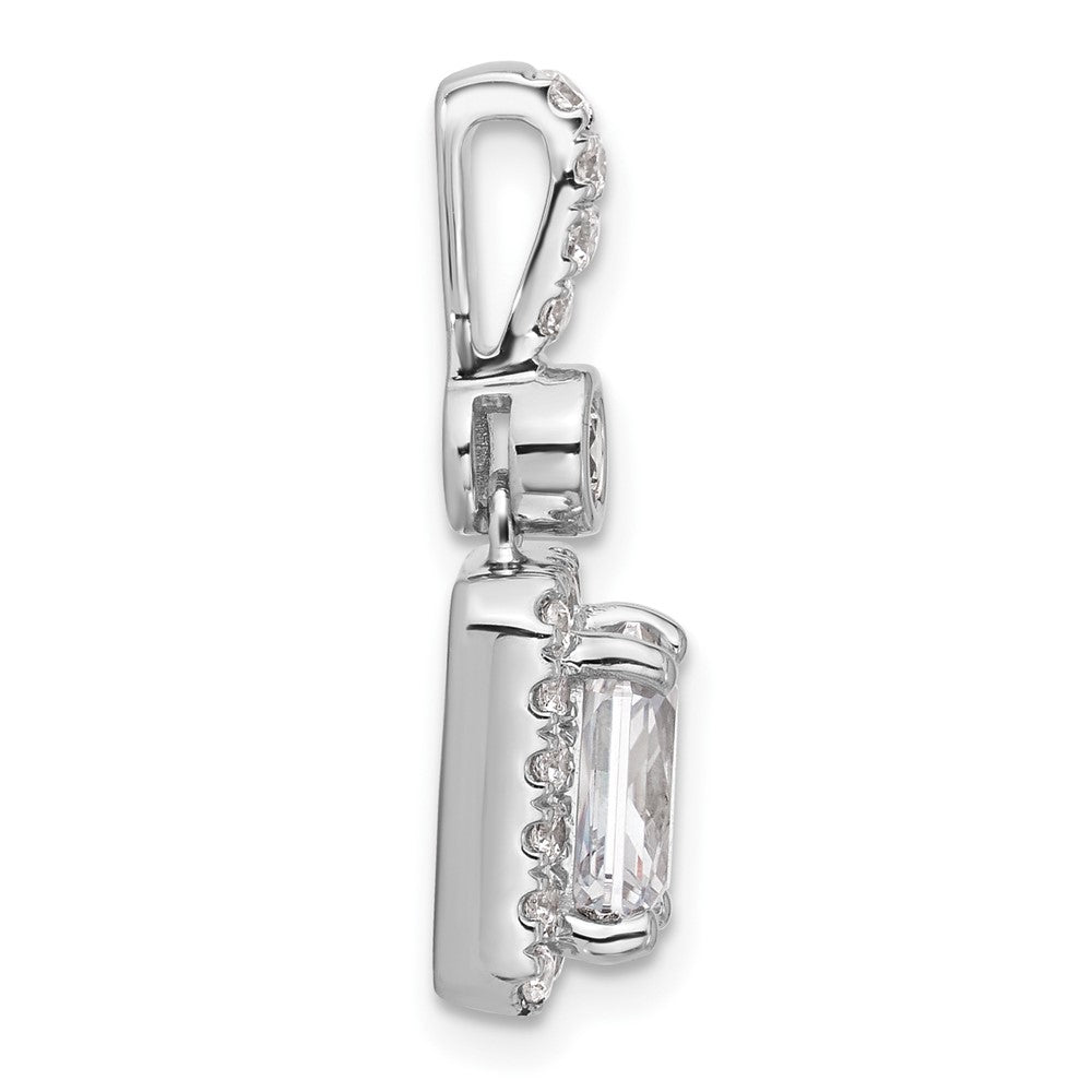 14kw 2ct Certified Lab Grown Diamond VS/SI+ G+ Radiant Comp Halo Pendant