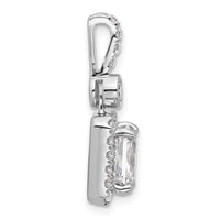 14kw 2ct Certified Lab Grown Diamond VS/SI+ G+ Radiant Comp Halo Pendant
