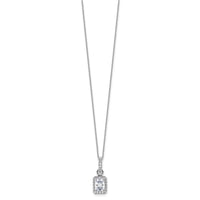 14kw 2ct Cert Lab Grown Dia VS+ F+ Radiant Comp 18in Halo Necklace