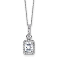 14kw 2ct Cert Lab Grown Dia VS/SI+ G+ Radiant Comp 18in Halo Necklace