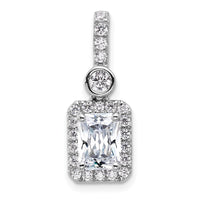14kw 2ct Certified Lab Grown Diamond VS+ F+ Radiant Comp Halo Pendant