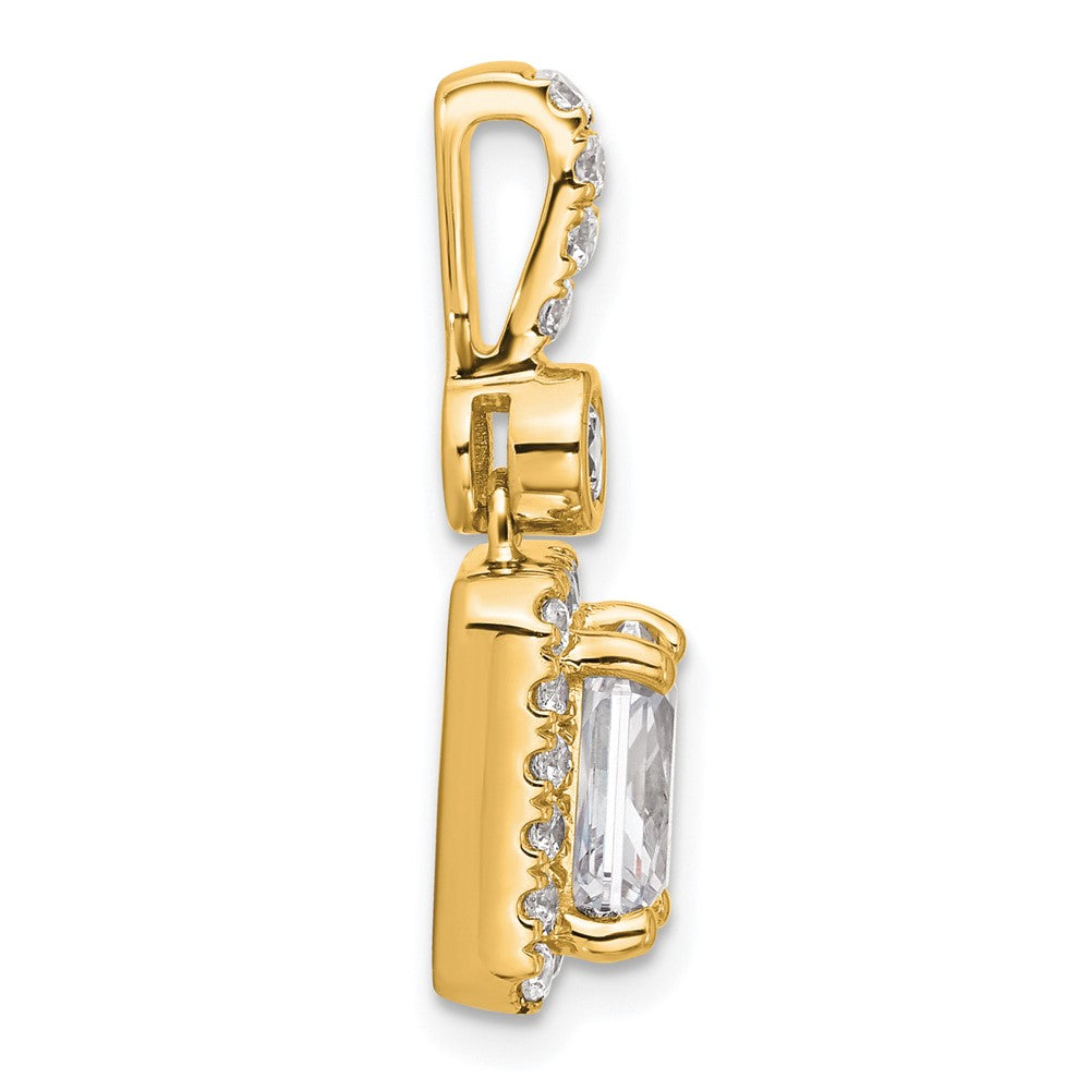 14k 2ct Certified Lab Grown Diamond VS+ F+ Radiant Comp Halo Pendant