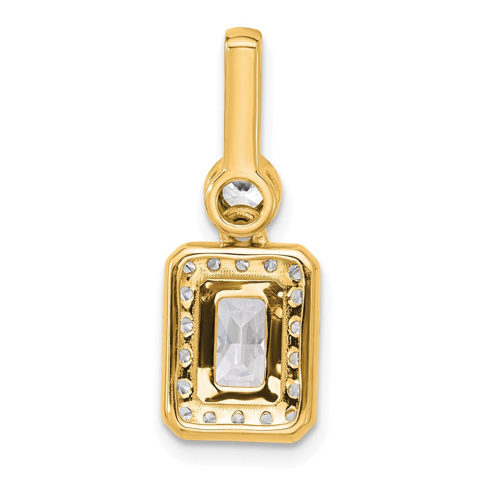14k 2ct Certified Lab Grown Diamond VS+ F+ Radiant Comp Halo Pendant