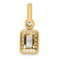 14k 2ct Certified Lab Grown Diamond VS/SI+ G+ Radiant Comp Halo Pendant
