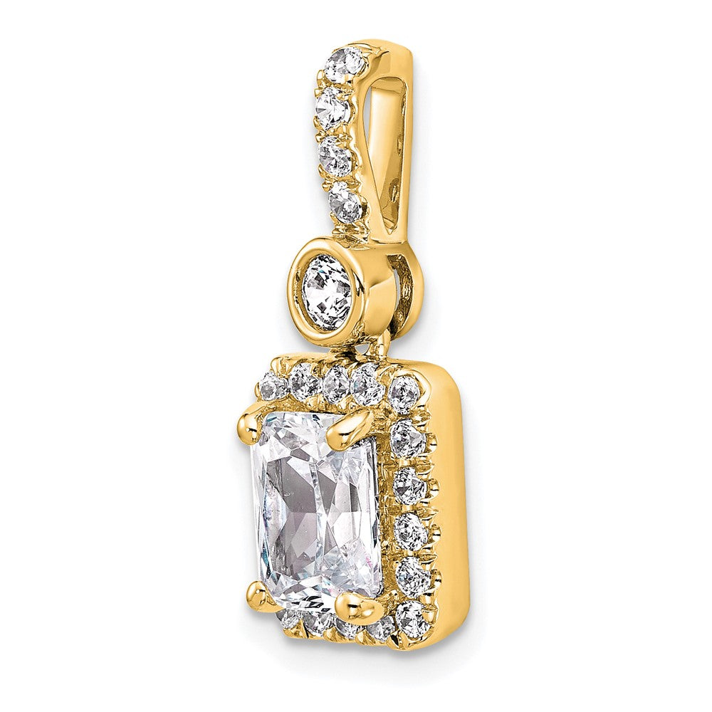 14k 2ct Certified Lab Grown Diamond VS+ F+ Radiant Comp Halo Pendant