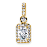 14k 2ct Certified Lab Grown Diamond VS/SI+ G+ Radiant Comp Halo Pendant