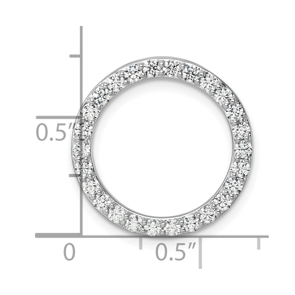 14k White Gold 1ct Lab Grown Diamond VS/SI+ G+ Comp Circle Chain Slide