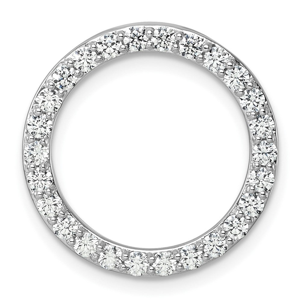 14k White Gold 1ct Lab Grown Diamond VS/SI+ G+ Comp Circle Chain Slide