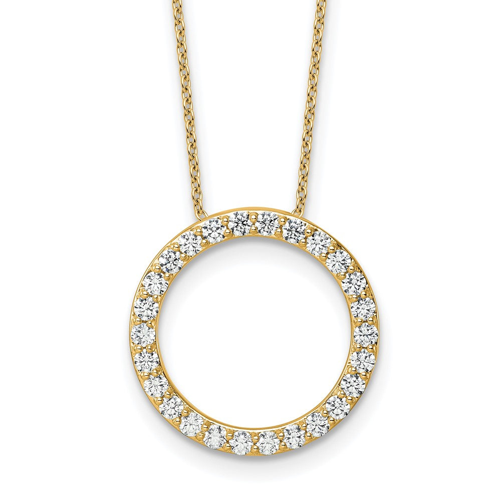 14k 1ct Lab Grown Diamond VS/SI+ G+ Comp 18in Circle Slide Necklace
