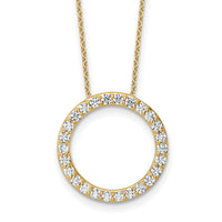 14k 1ct Lab Grown Diamond VS/SI+ G+ Comp 18in Circle Slide Necklace