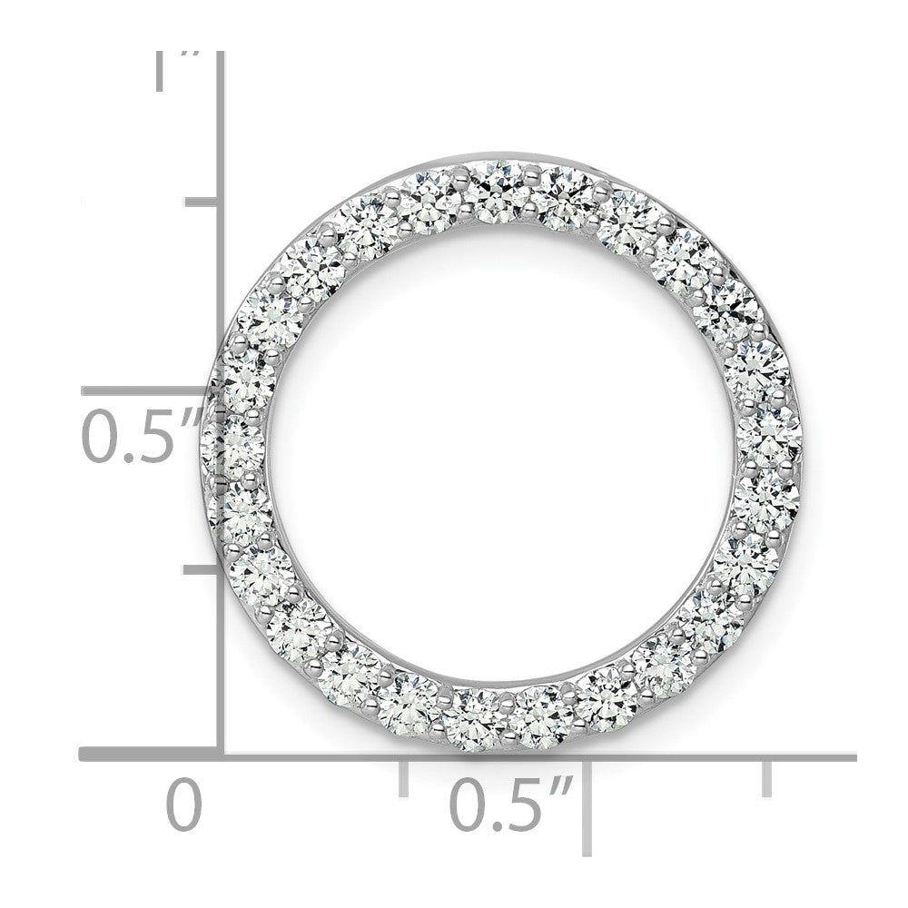 14k White Gold 1 1/2ct Lab Grown Diamond VS/SI+ G+ Comp Circle Chain Slide