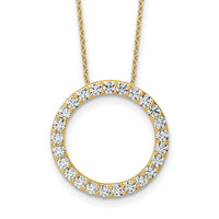 14k 1 1/2ct Lab Grown Diamond VS+ F+ Comp 18in Circle Slide Necklace