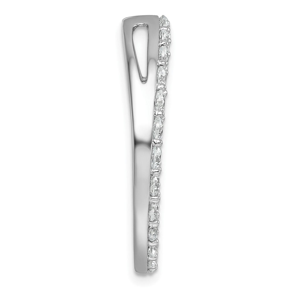14k White Gold 3ct Lab Grown Diamond VS+ F+ Comp Circle Chain Slide
