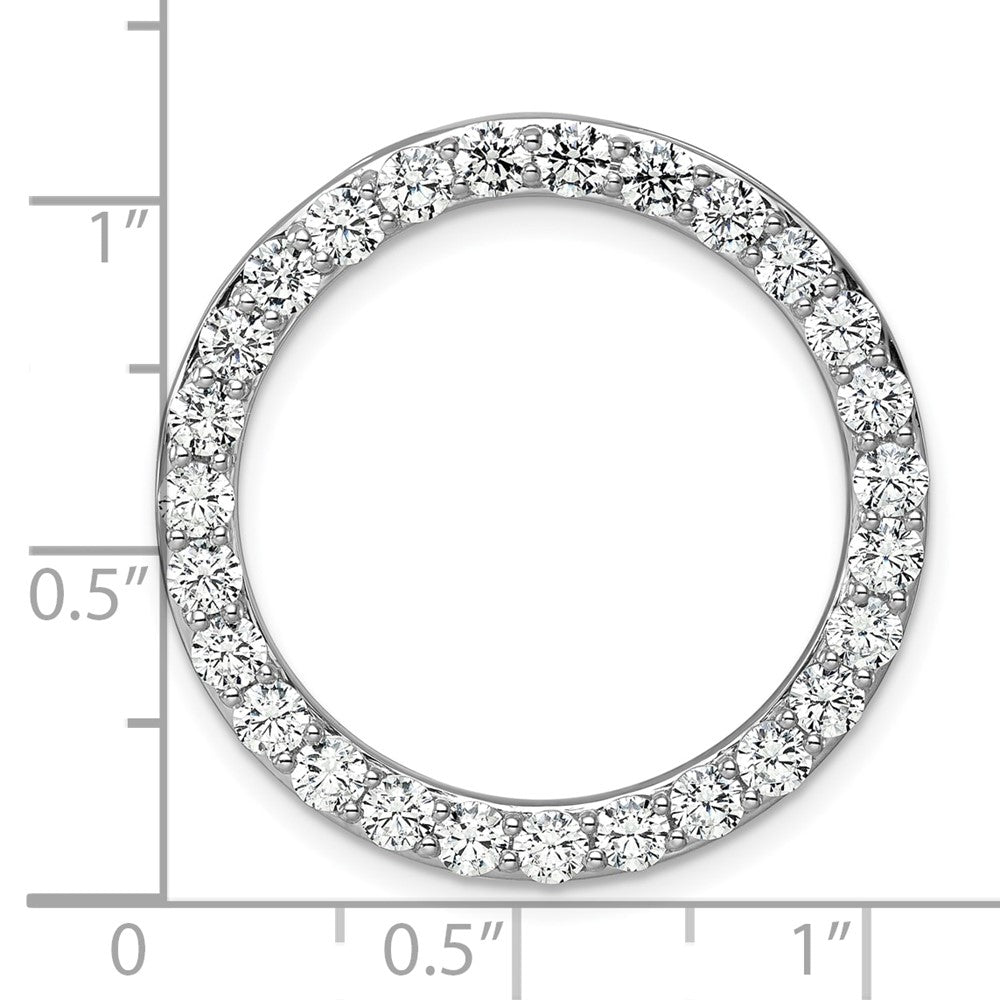 14k White Gold 3ct Lab Grown Diamond VS/SI+ G+ Comp Circle Chain Slide
