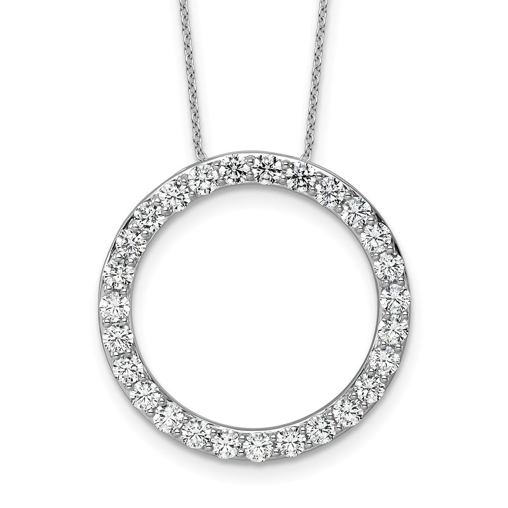14kw 3ct Lab Grown Diamond VS+ F+ Comp 18in Circle Slide Necklace