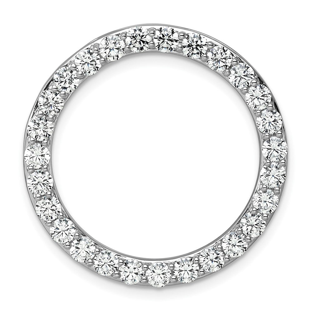 14k White Gold 3ct Lab Grown Diamond VS+ F+ Comp Circle Chain Slide