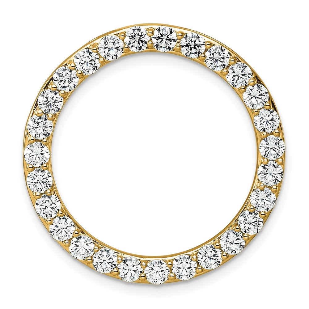 14k 3ct Lab Grown Diamond VS+ F+ Comp Circle Chain Slide