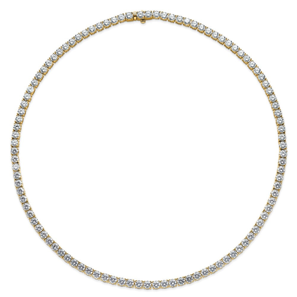 14k 33 3/4ct Lab Grown Diamond VS+ F+ 22in Straight Tennis Necklace