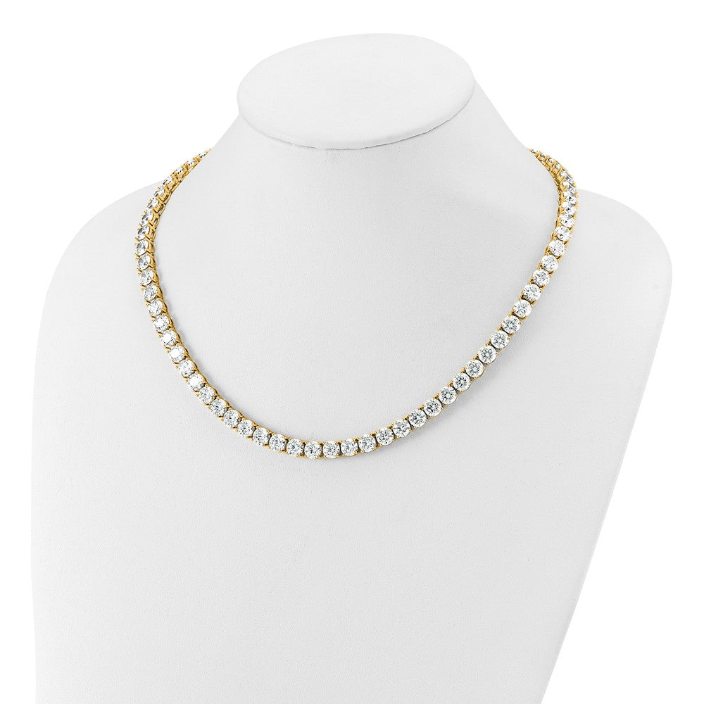 14k 83ct Lab Grown Diamond VS+ F+ 22in Round Straight Tennis Necklace