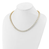 14k 83ct Lab Grown Diamond VS+ F+ 22in Round Straight Tennis Necklace
