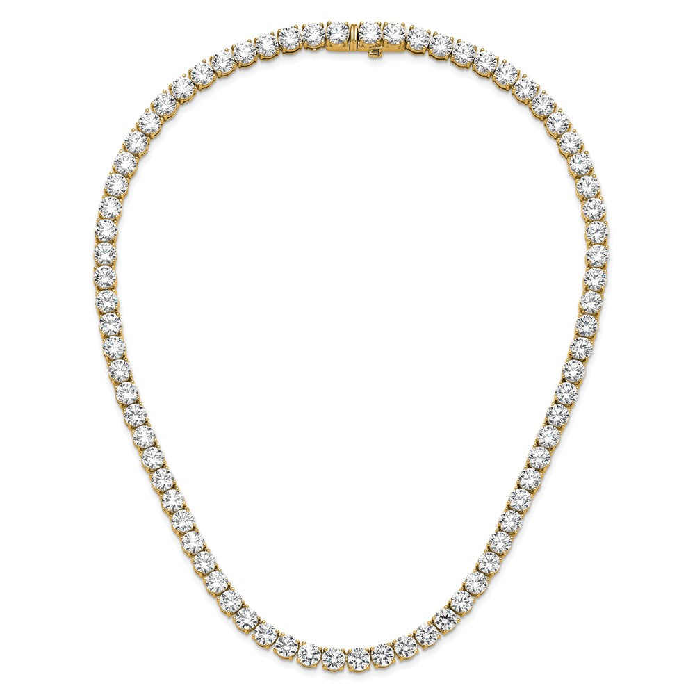 14k 83ct Lab Grown Diamond VS+ F+ 22in Round Straight Tennis Necklace