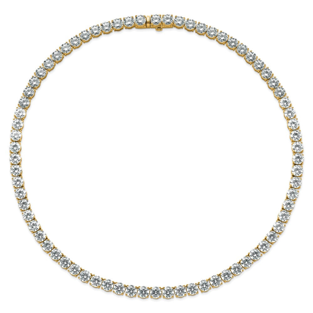14k 83ct Lab Grown Diamond VS+ F+ 22in Round Straight Tennis Necklace