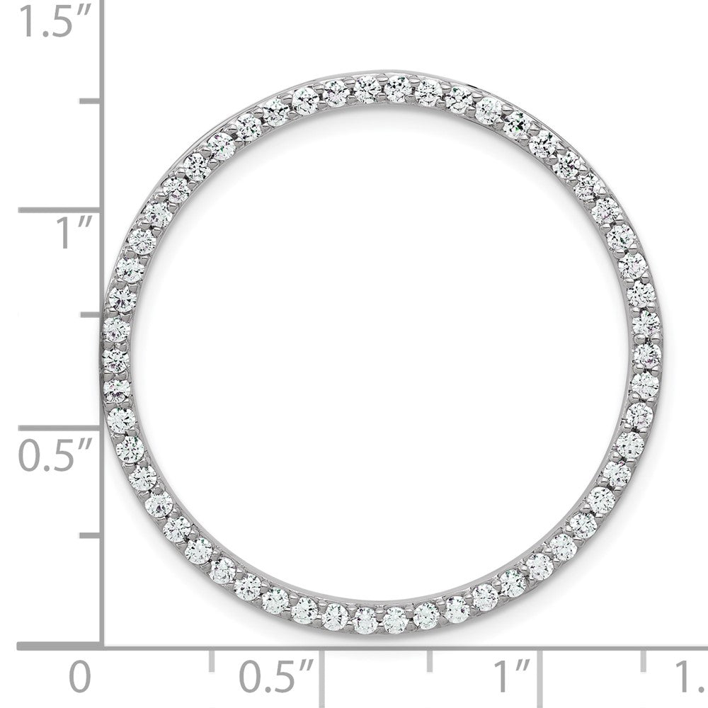 14k White Gold 1ct Lab Grown Diamond VS+ F+ Comp Circle Chain Slide