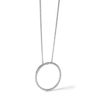 14k White Gold 3ct Lab Grown Diamond VS+ F+ Comp Circle Chain Slide