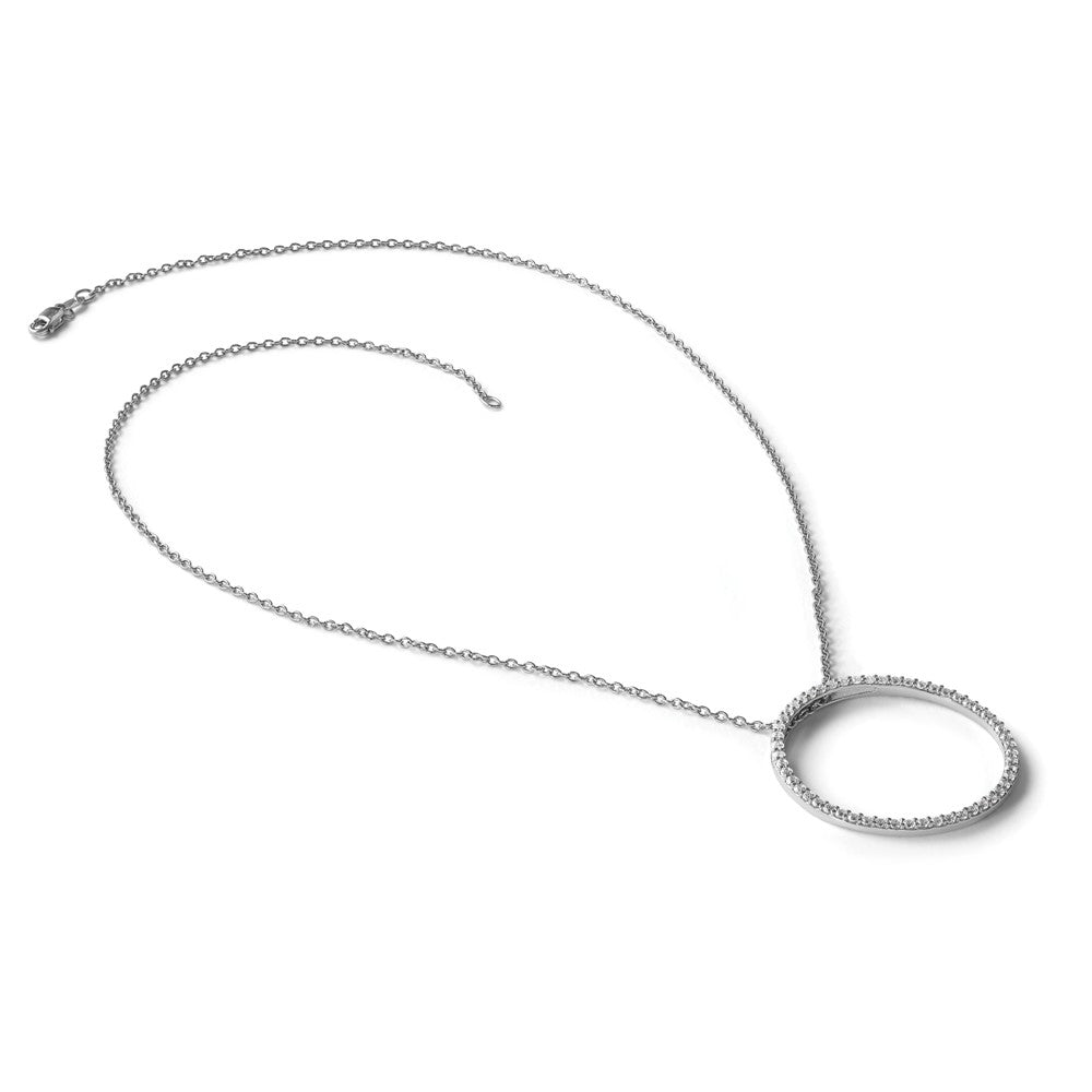 14k White Gold 3ct Lab Grown Diamond VS+ F+ Comp Circle Chain Slide