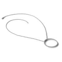 14k White Gold 3ct Lab Grown Diamond VS+ F+ Comp Circle Chain Slide