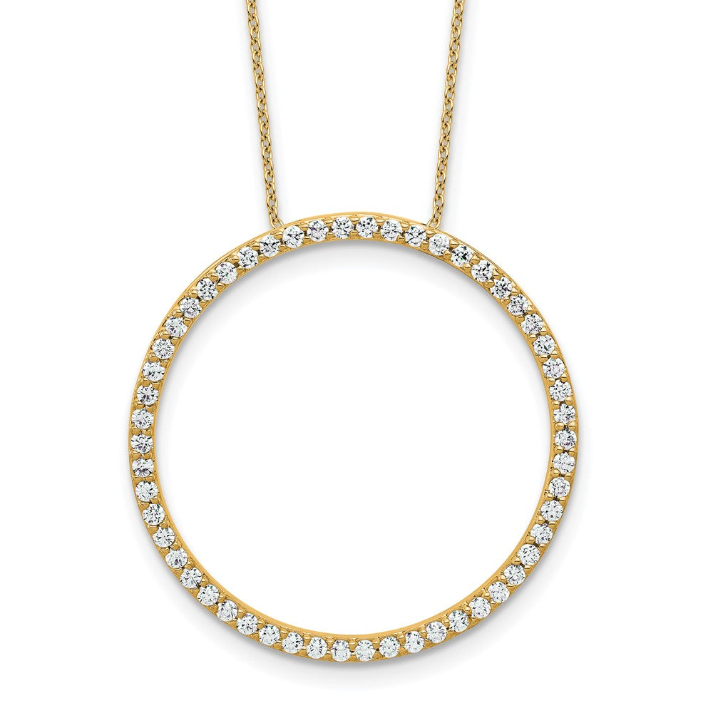 14k 1ct Lab Grown Diamond VS+ F+ Comp 18in Circle Slide Necklace