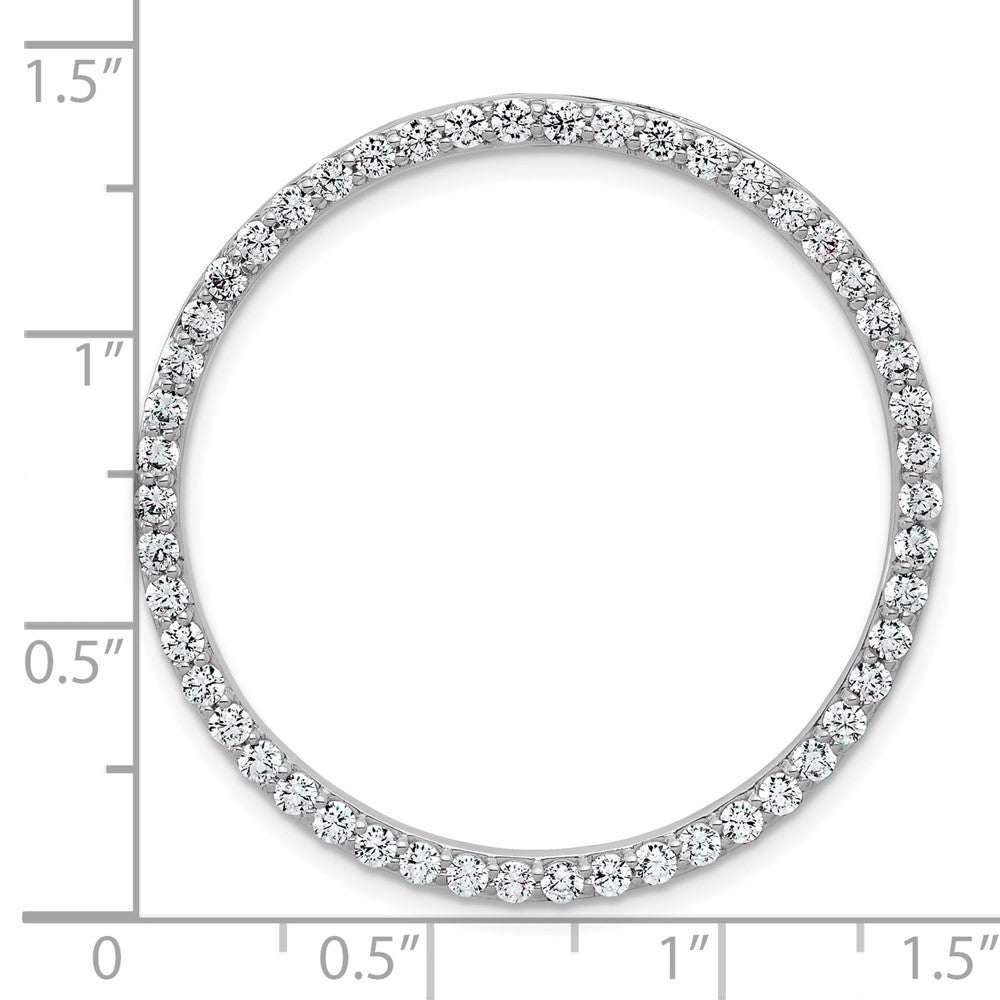 14k White Gold 1 1/2ct Lab Grown Diamond VS+ F+ Comp Circle Chain Slide