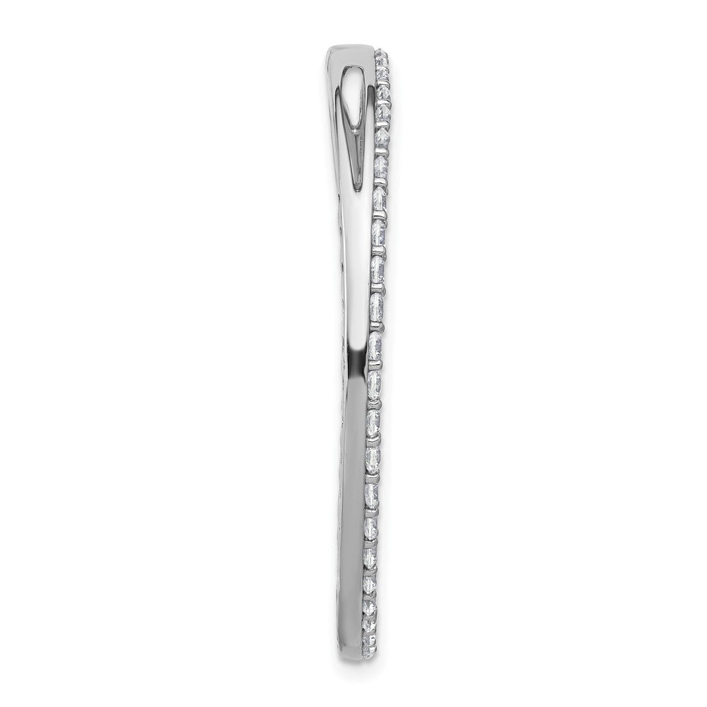 14k White Gold 2ct Lab Grown Diamond VS+ F+ Comp Circle Chain Slide