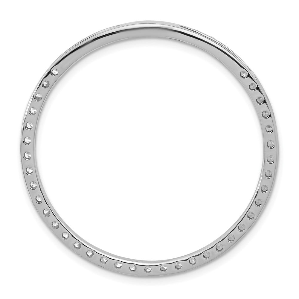 14k White Gold 2ct Lab Grown Diamond VS+ F+ Comp Circle Chain Slide