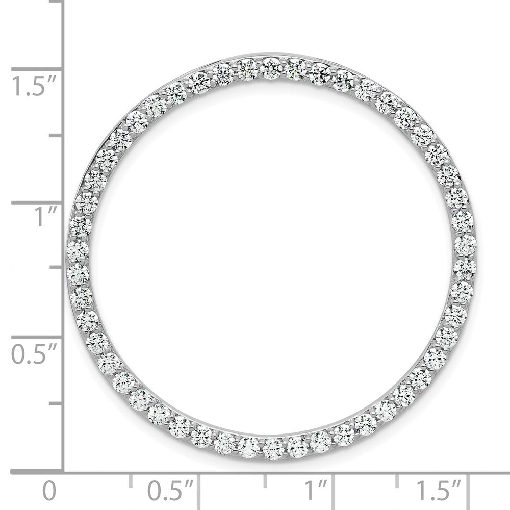 14k White Gold 2ct Lab Grown Diamond VS/SI+ G+ Comp Circle Chain Slide
