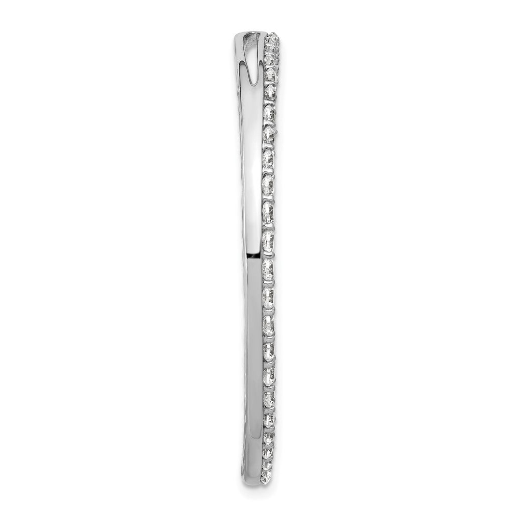 14k White Gold 3ct Lab Grown Diamond VS+ F+ Comp Circle Chain Slide