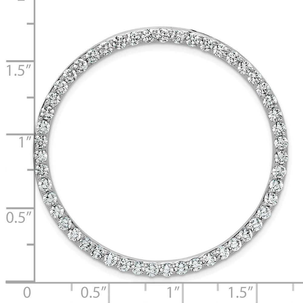 14k White Gold 3ct Lab Grown Diamond VS+ F+ Comp Circle Chain Slide