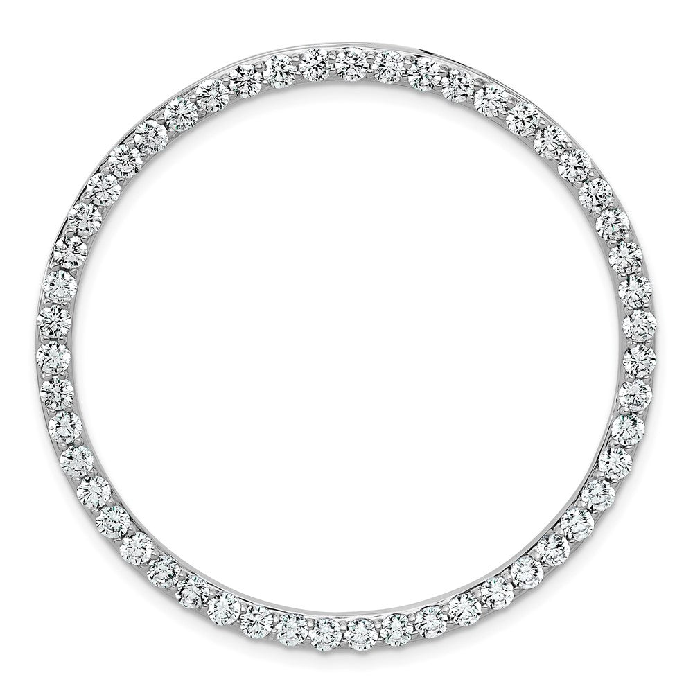 14k White Gold 3ct Lab Grown Diamond VS+ F+ Comp Circle Chain Slide