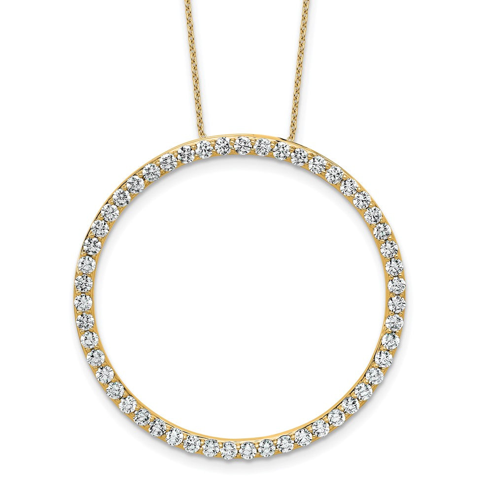 14k 3ct Lab Grown Diamond VS+ F+ Comp 18in Circle Slide Necklace