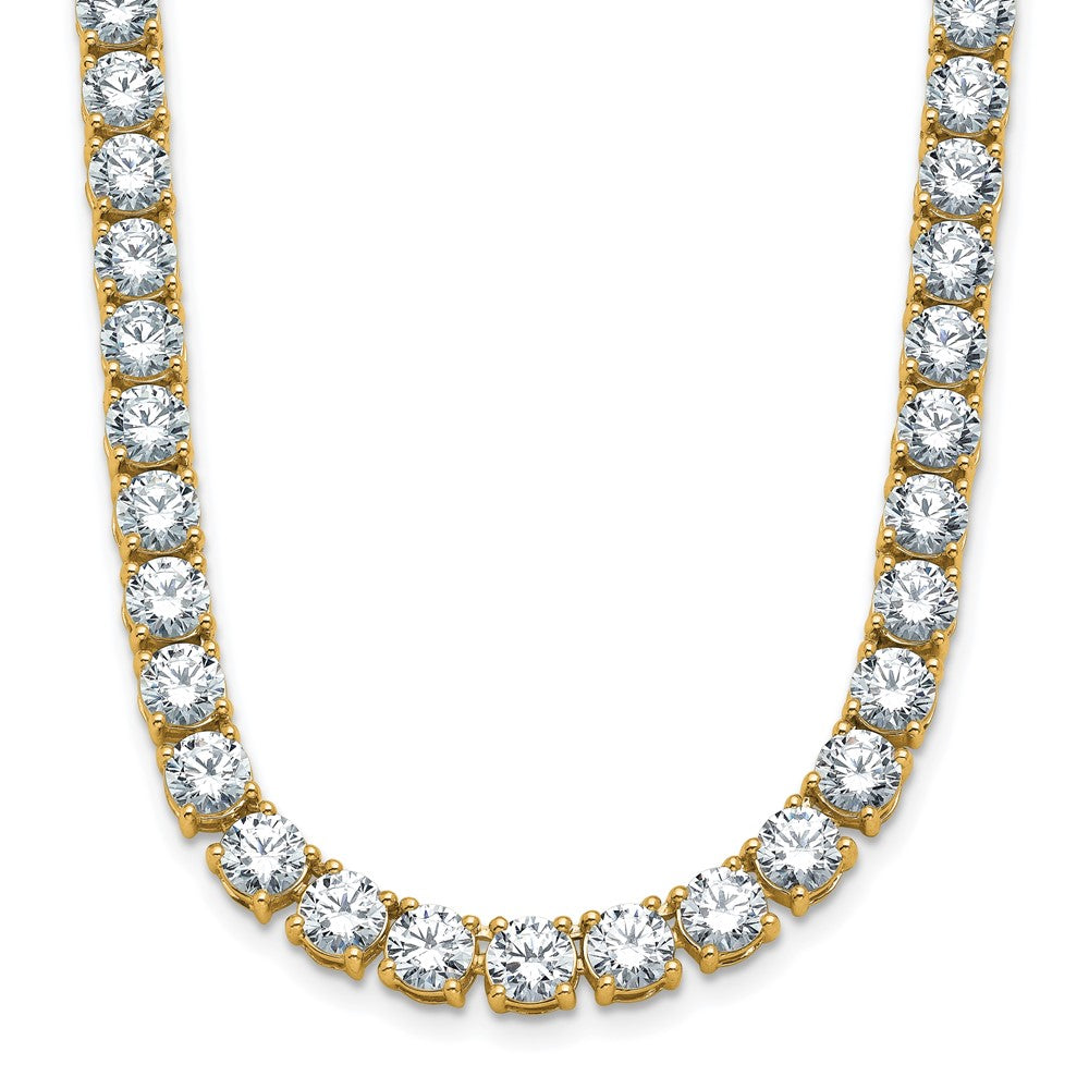 14k 34 3/8ct Lab Grown Diamond VS+ F+ 18in Straight Tennis Necklace
