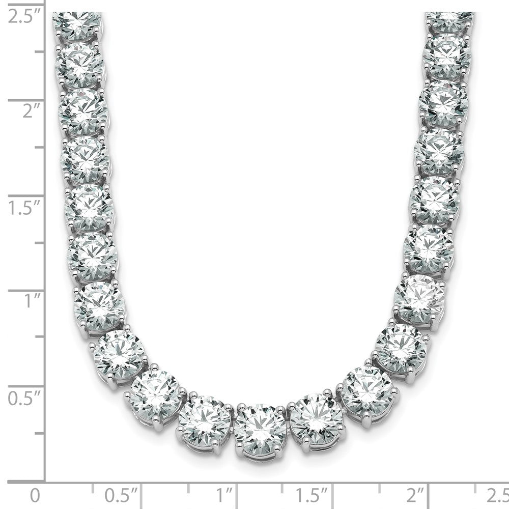 14kw 91ct Lab Grown Diamond VS+ F+ 24in Round Straight Tennis Necklace