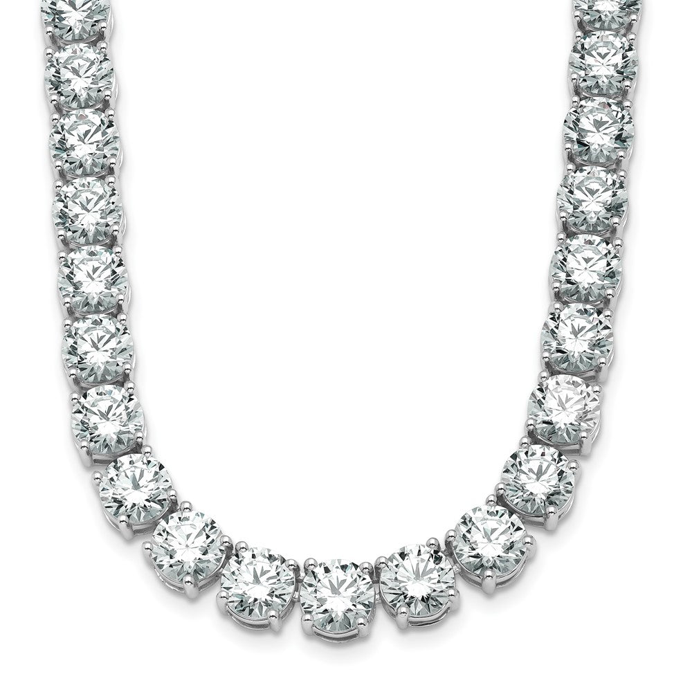 14kw 91ct Lab Grown Diamond VS+ F+ 24in Round Straight Tennis Necklace
