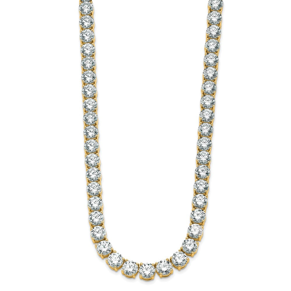 14k 91ct Lab Grown Diamond VS/SI+ G+ 24in Round Straight Tennis Necklace
